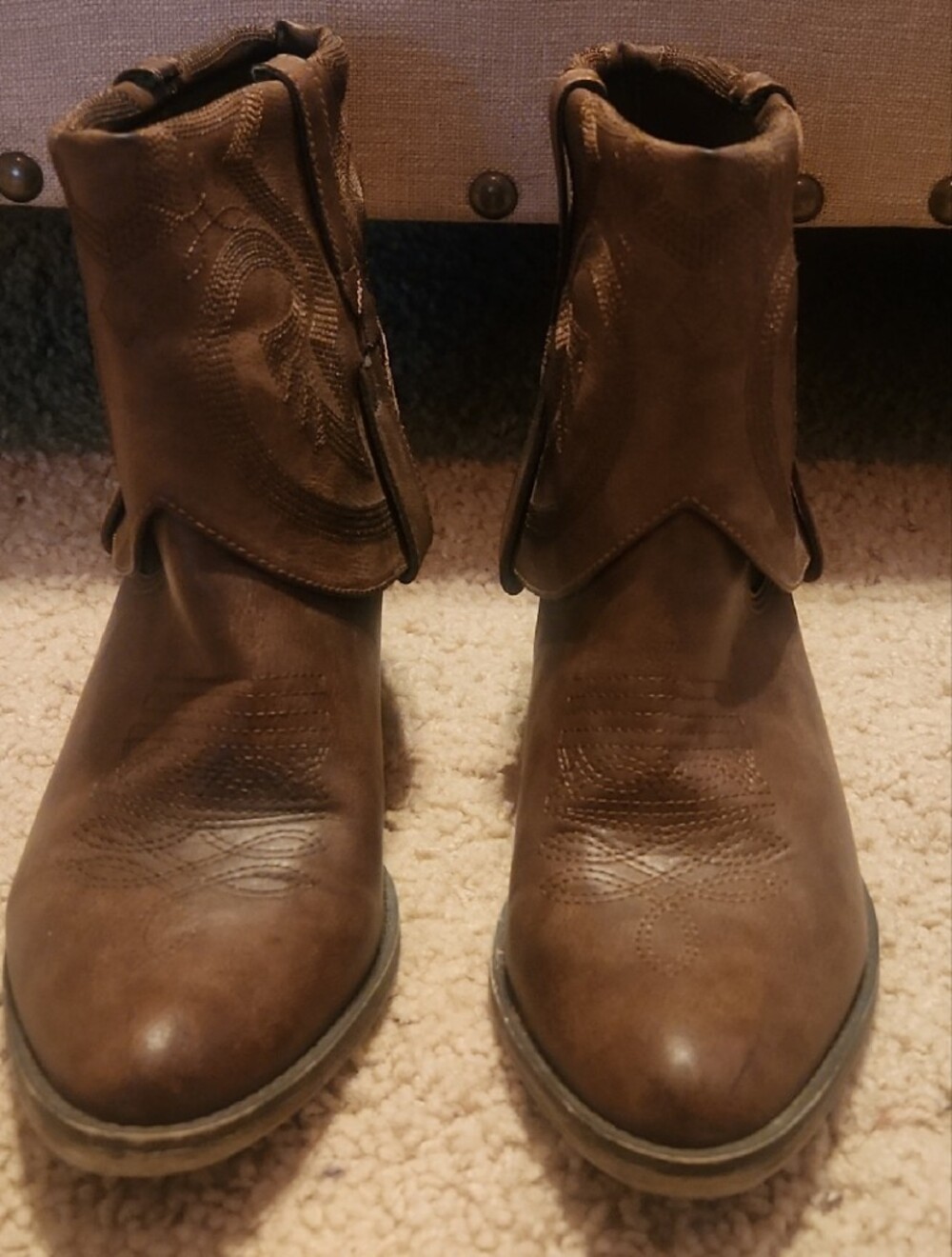Womens Western Style Fold-Over Boots